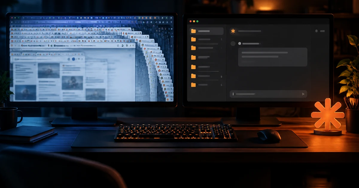 Окно Claude Desktop на рабочем столе macOS с открытой сессией кода
