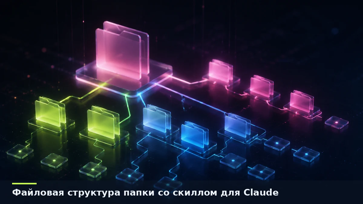 Схема структуры skill: файл SKILL.md, дополнительные файлы и скрипты