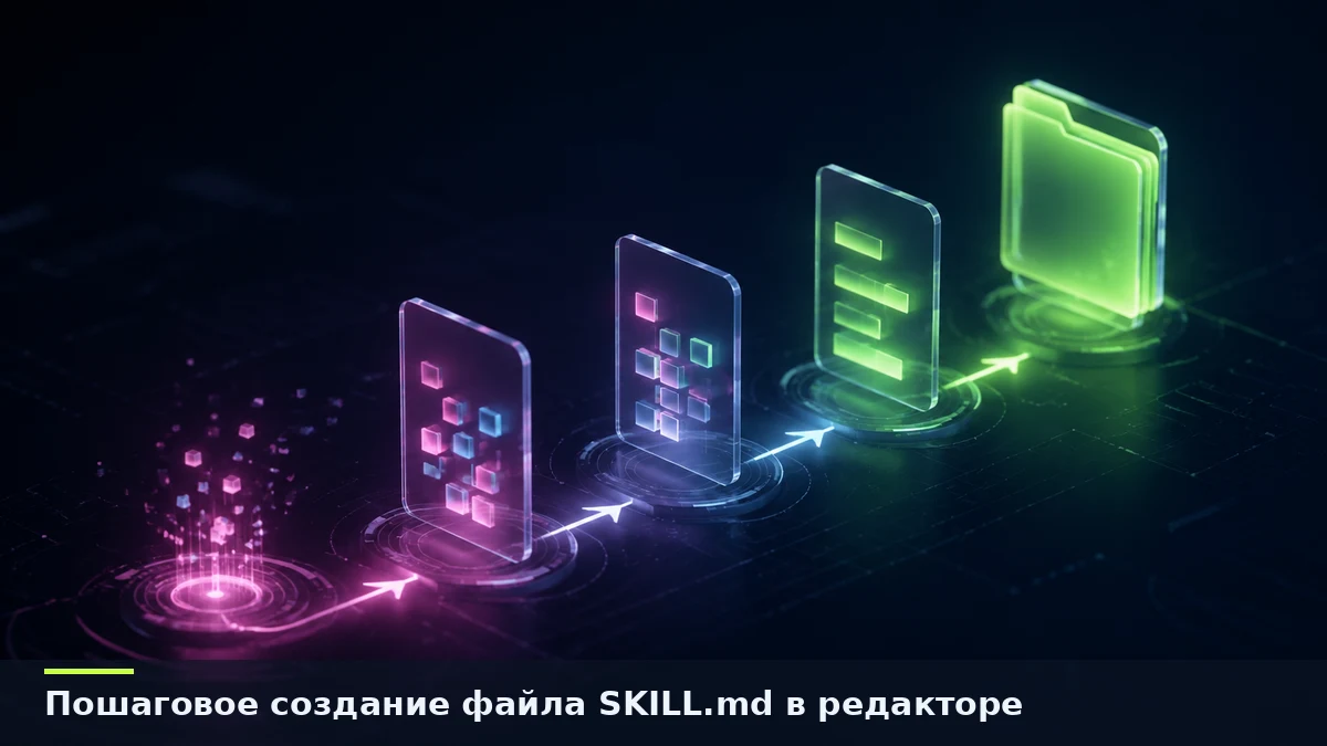 Как создать skill для Claude: экран с папкой и файлом SKILL.md