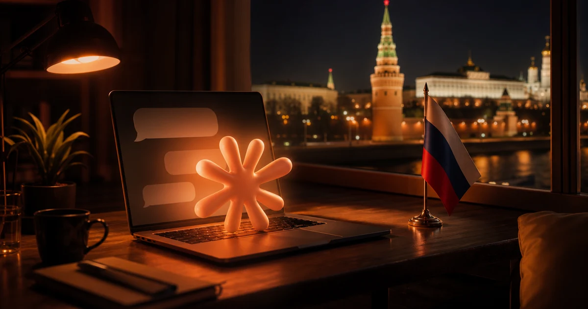 Ноутбук с открытым чатом Claude — инструкция как пользоваться Claude в России
