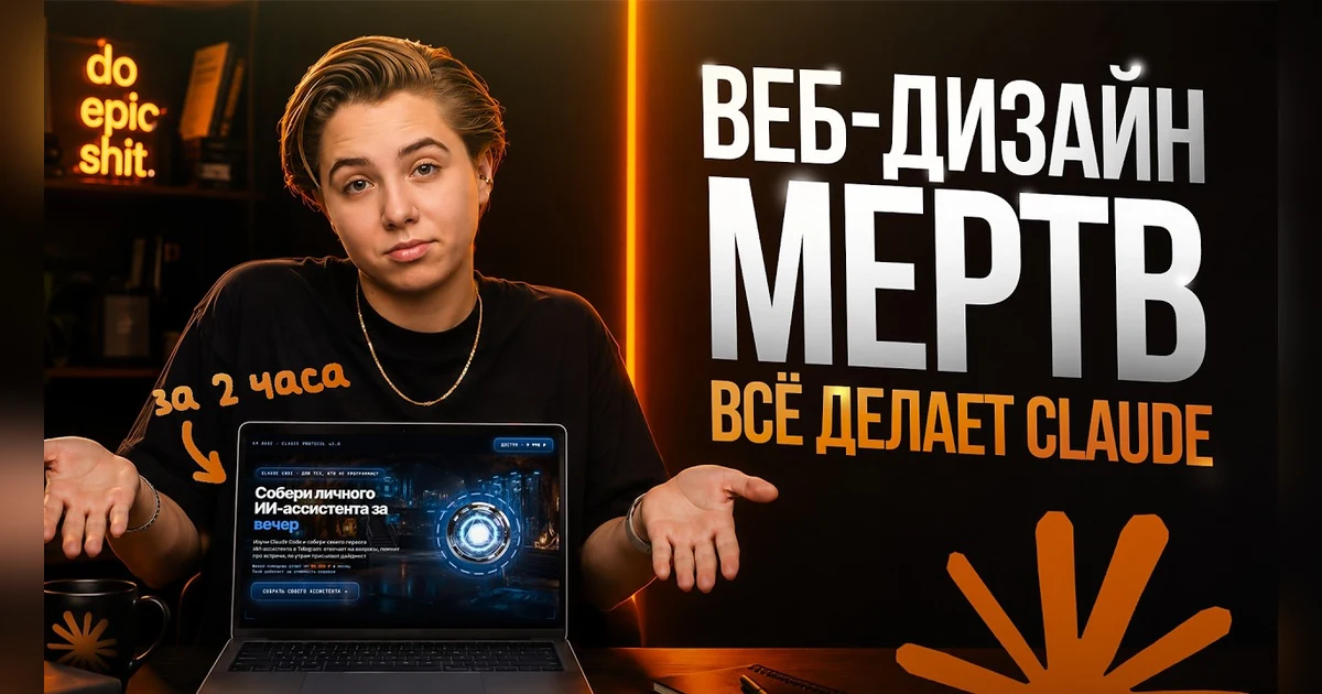 Кадр из видео: Как я сделала сайты с Claude Code вместо агентства: кейсы, сроки и методология