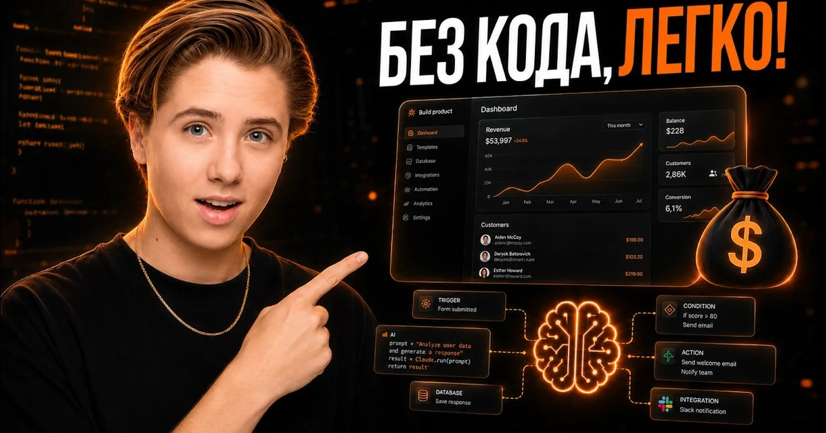 Кадр из видео: Как я зарабатываю на нейросетях с Claude Code без навыков программиста